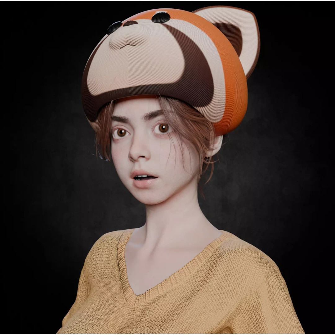 Cute Girl 3D Model – High Detail Rigged Character, PBR 8K - View 12