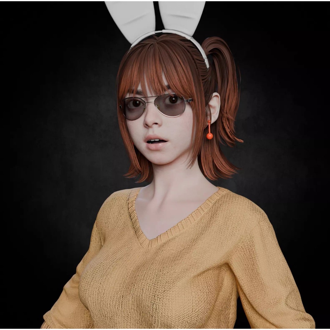 Cute Girl 3D Model – High Detail Rigged Character, PBR 8K - View 14