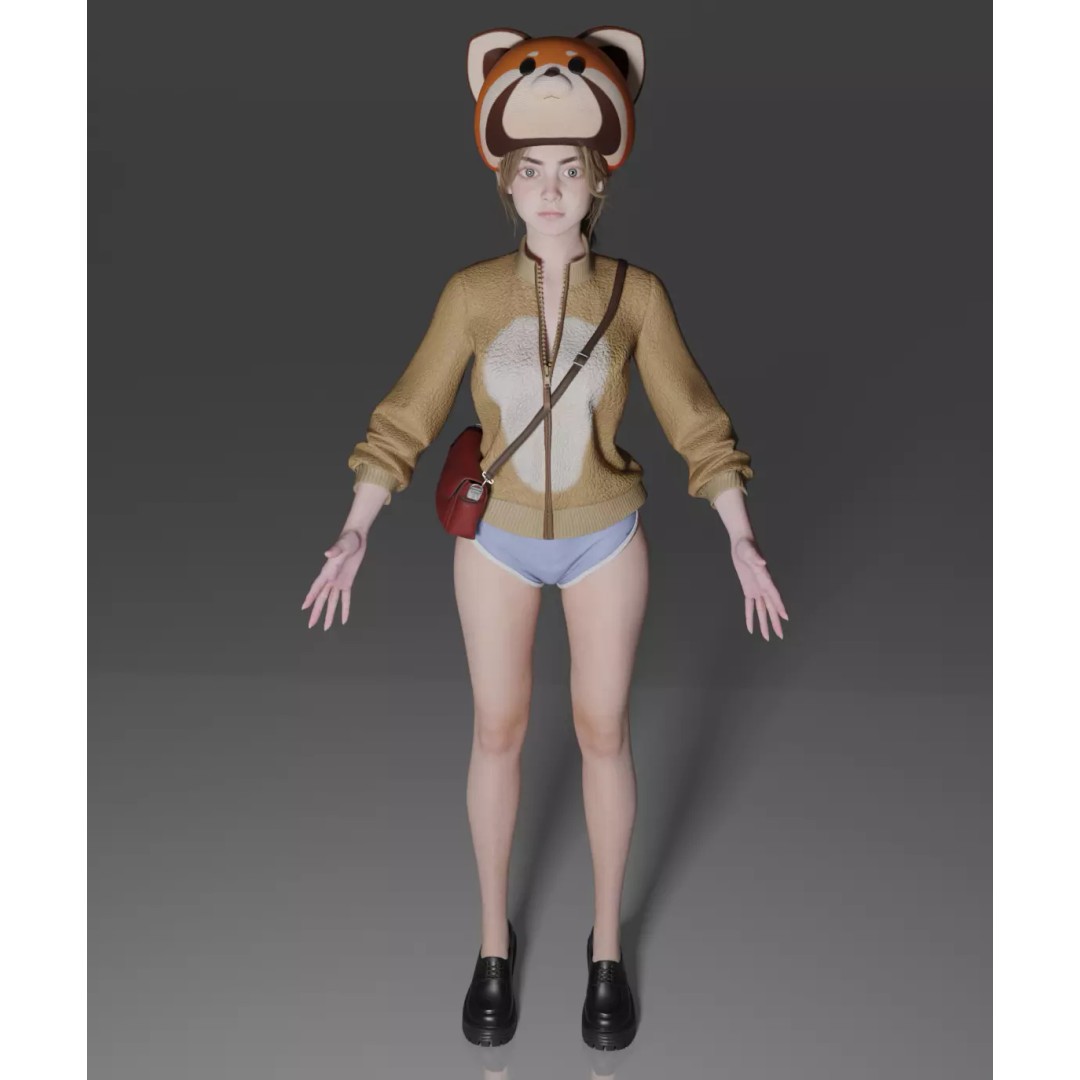 Cute Girl 3D Model – High Detail Rigged Character, PBR 8K - View 21