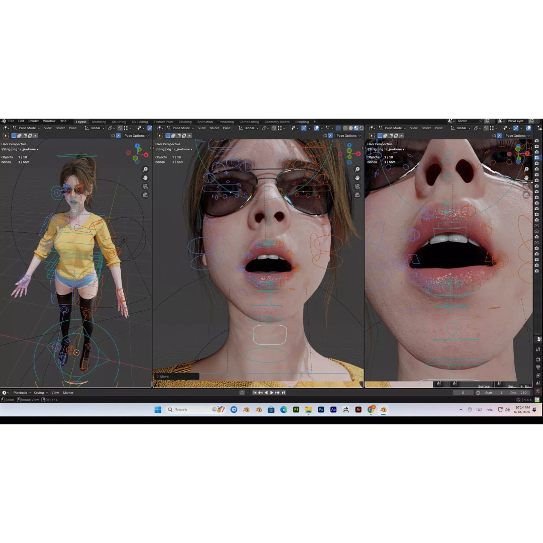 Cute Girl 3D Model – High Detail Rigged Character, PBR 8K - View 34
