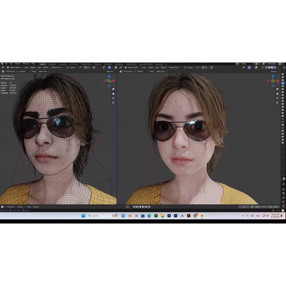 Cute Girl 3D Model – High Detail Rigged Character, PBR 8K - View 37