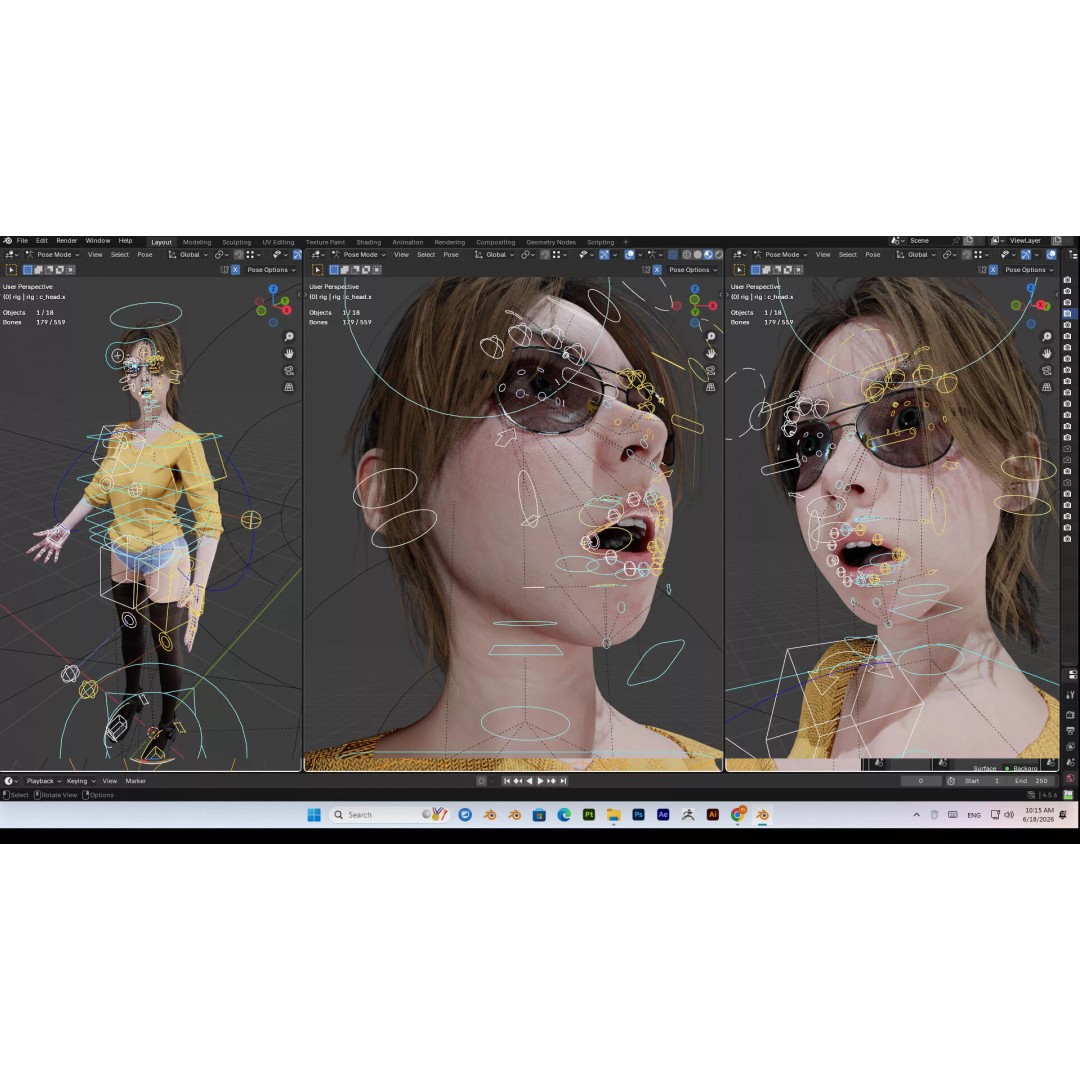 Cute Girl 3D Model – High Detail Rigged Character, PBR 8K - View 44