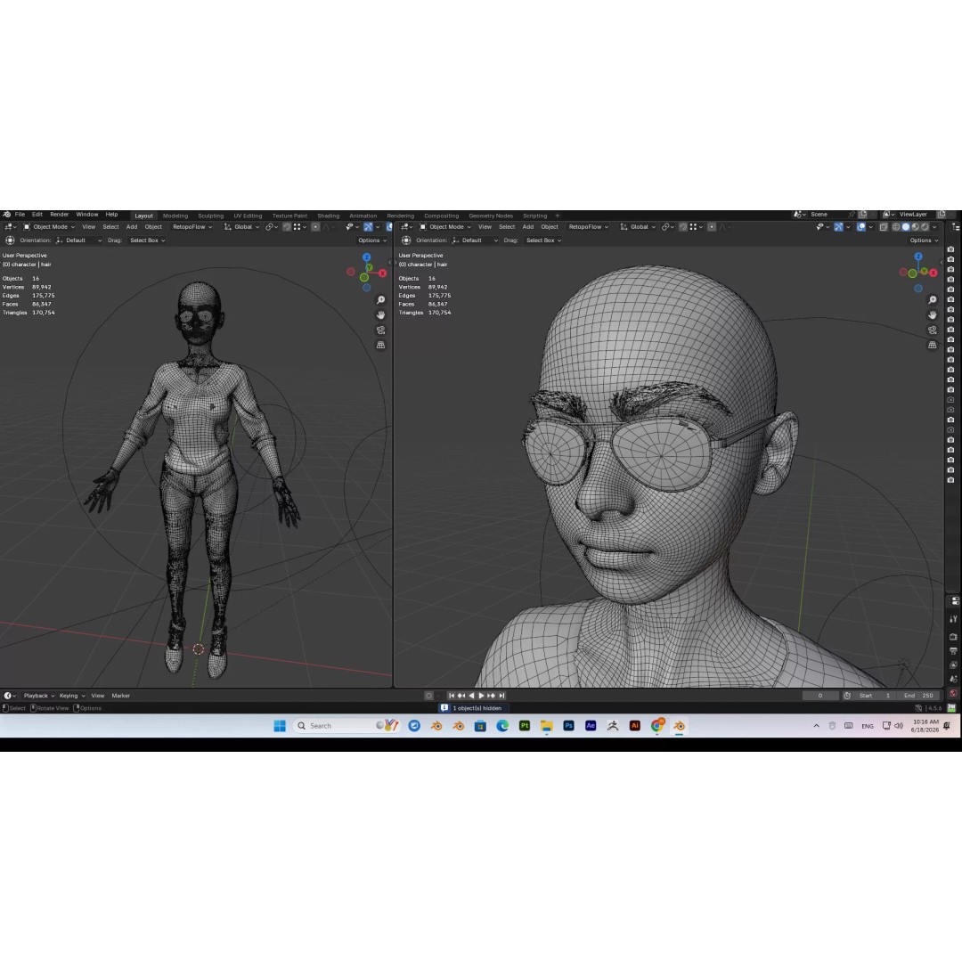 Cute Girl 3D Model – High Detail Rigged Character, PBR 8K - View 45