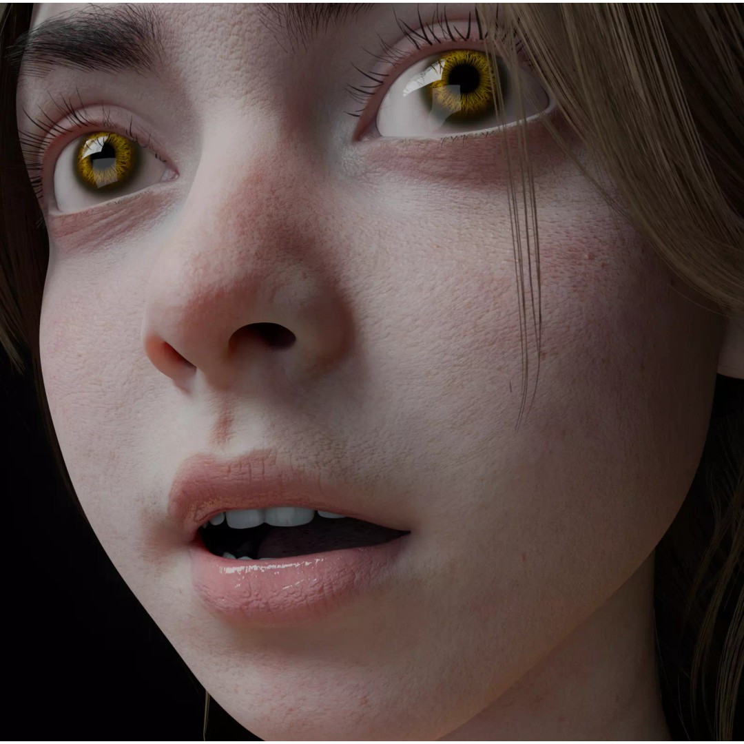 Cute Girl 3D Model – High Detail Rigged Character, PBR 8K - View 8