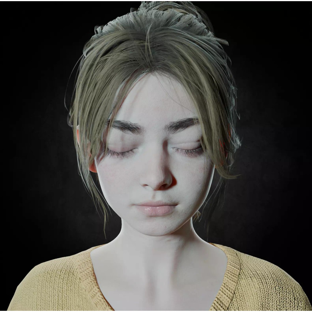 Cute Girl 3D Model – High Detail Rigged Character, PBR 8K - View 9