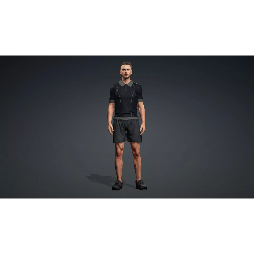 Realistic Male Character 3D Model – Rigged Game Asset, FBX - View 3
