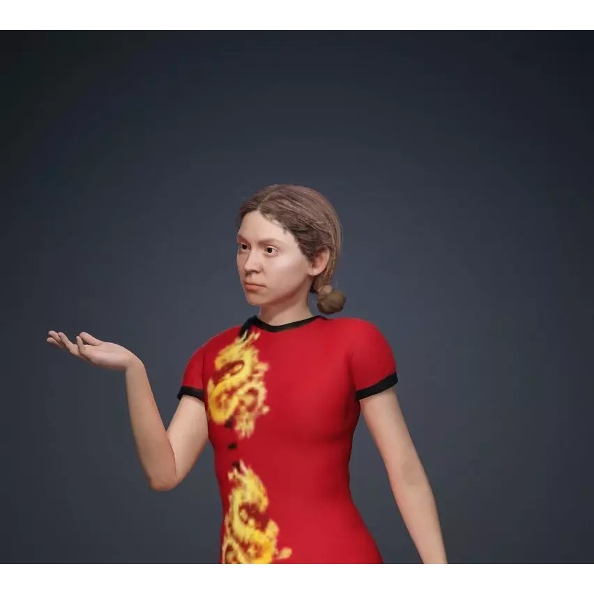 CasualF007 3D Model – Low Poly Rigged Character, FBX - View 14
