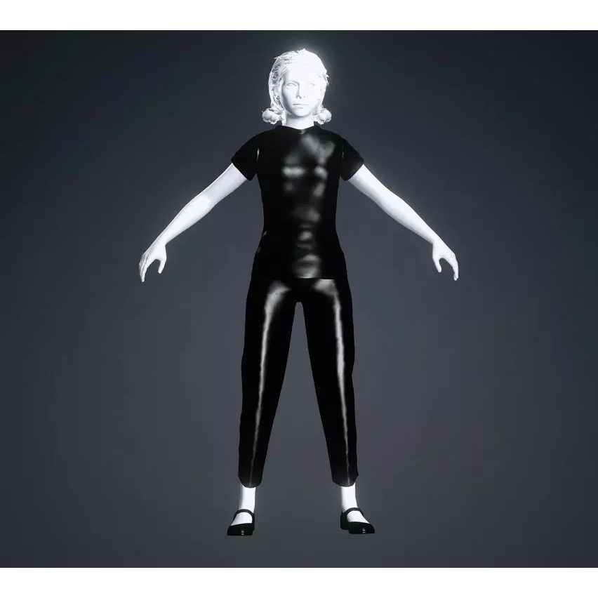CasualF007 3D Model – Low Poly Rigged Character, FBX - View 16