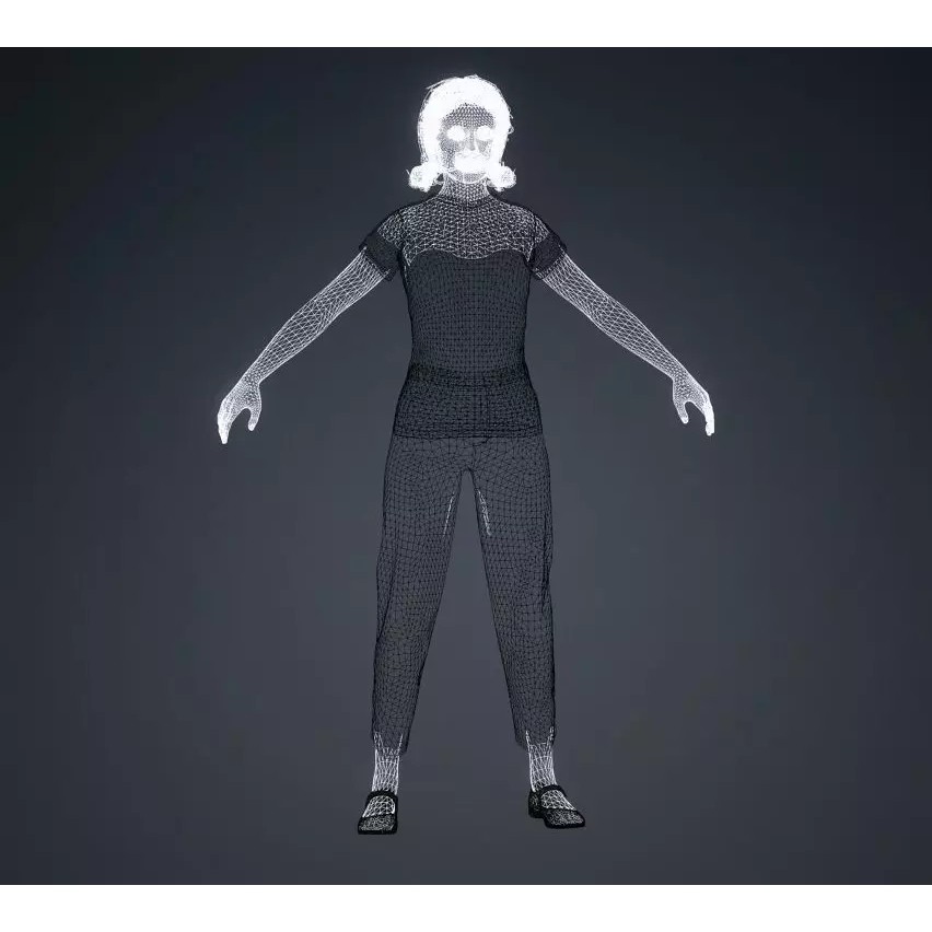 CasualF007 3D Model – Low Poly Rigged Character, FBX - View 17