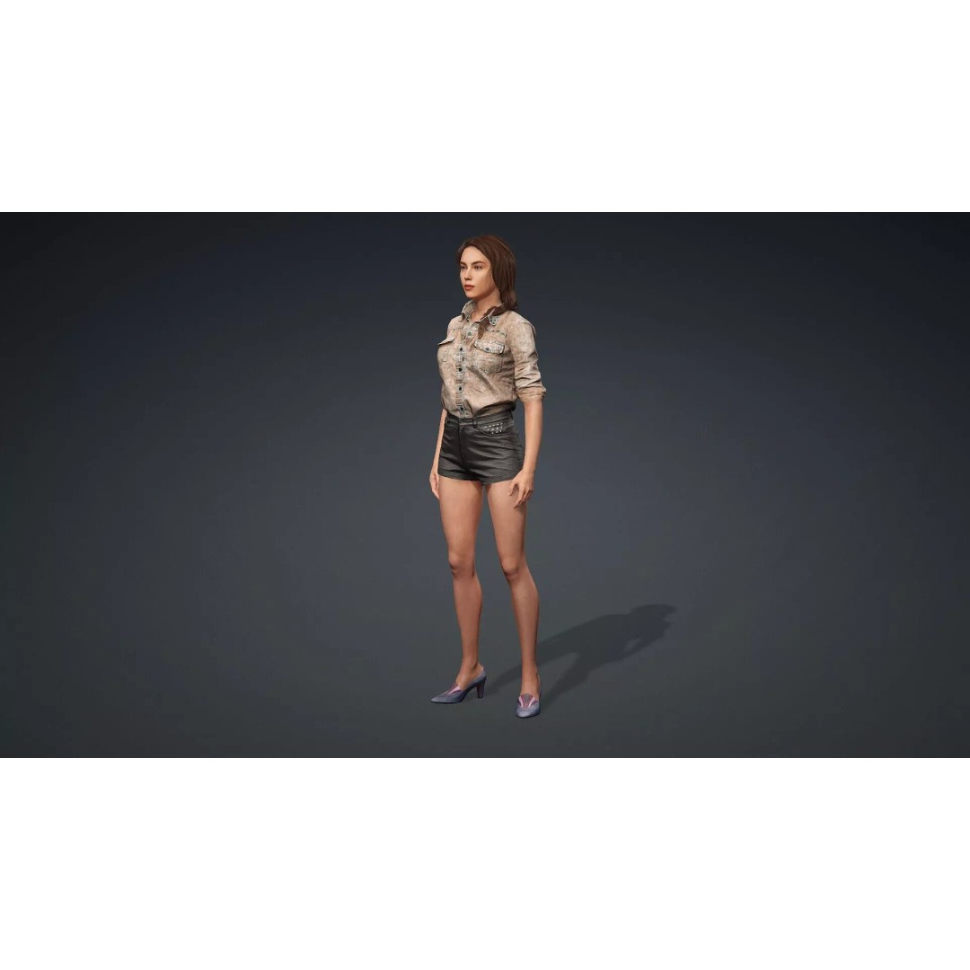 Realistic Female Character 3D Model – Rigged PBR Asset, FBX - View 12