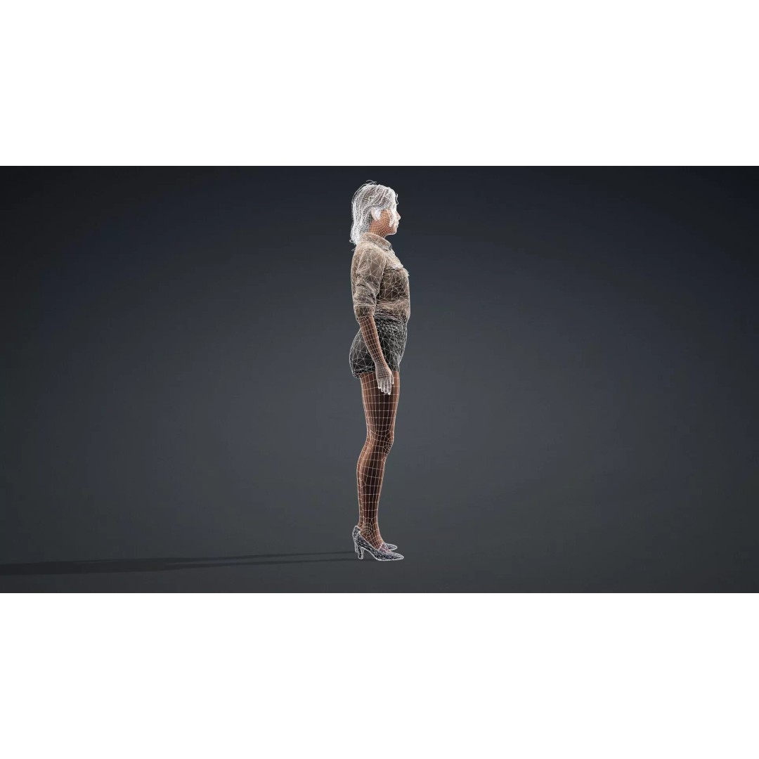 Realistic Female Character 3D Model – Rigged PBR Asset, FBX - View 14
