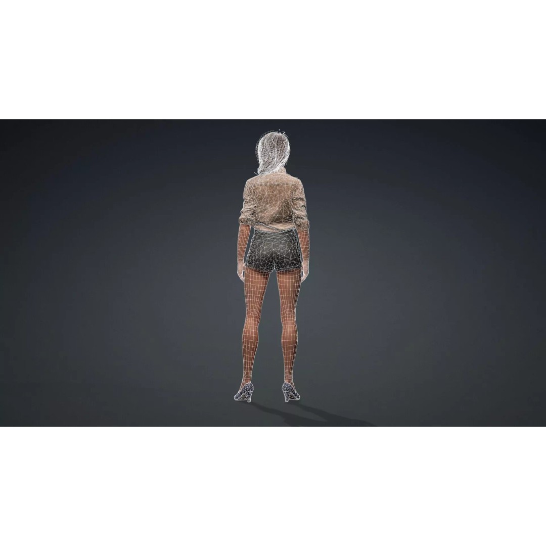 Realistic Female Character 3D Model – Rigged PBR Asset, FBX - View 16