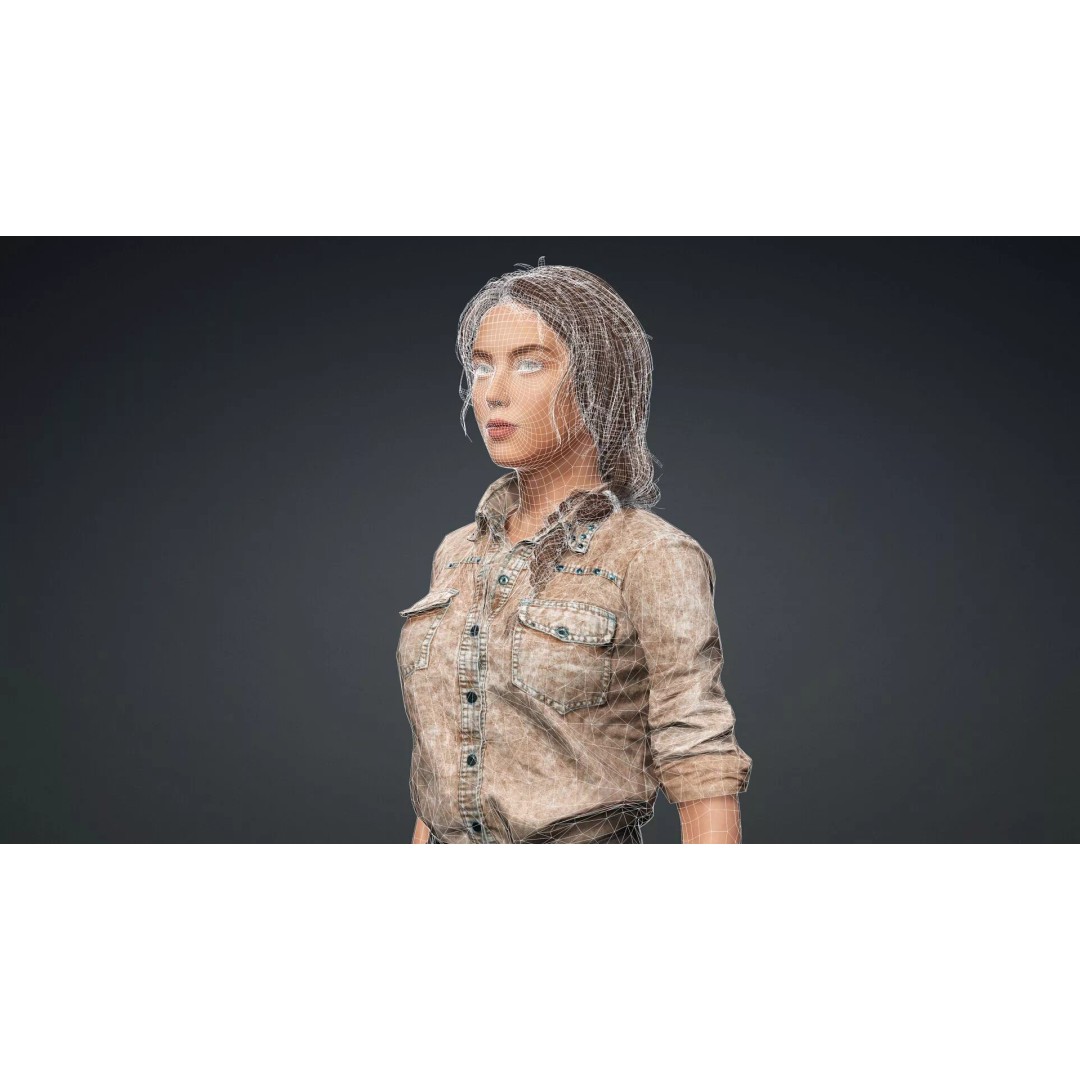 Realistic Female Character 3D Model – Rigged PBR Asset, FBX - View 20