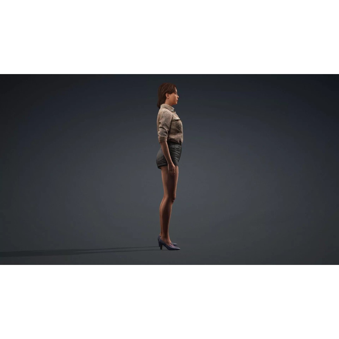 Realistic Female Character 3D Model – Rigged PBR Asset, FBX - View 4