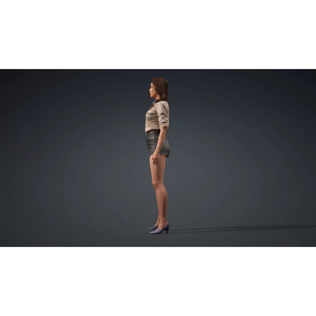 Realistic Female Character 3D Model – Rigged PBR Asset, FBX - View 5