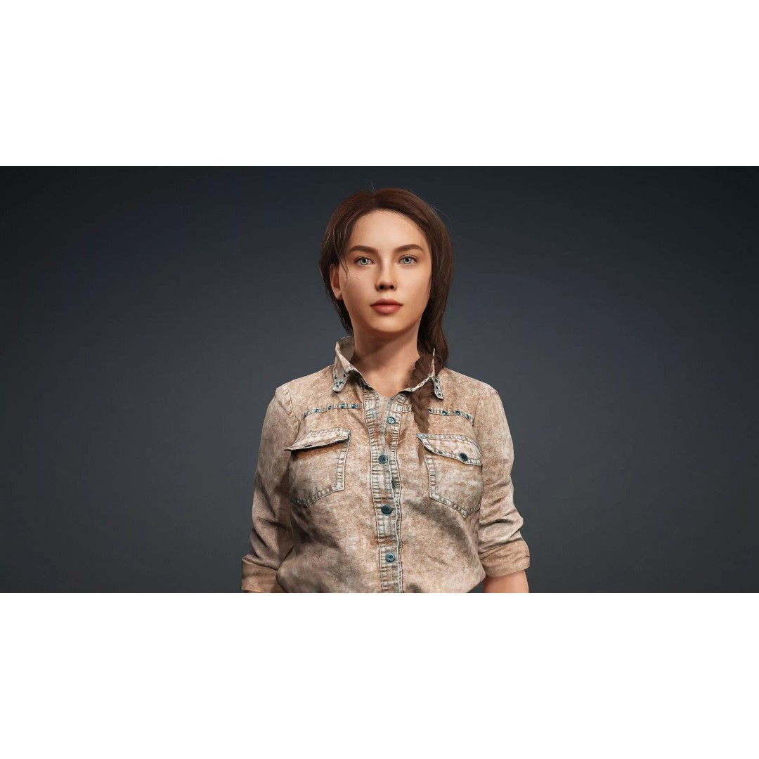 Realistic Female Character 3D Model – Rigged PBR Asset, FBX - View 8