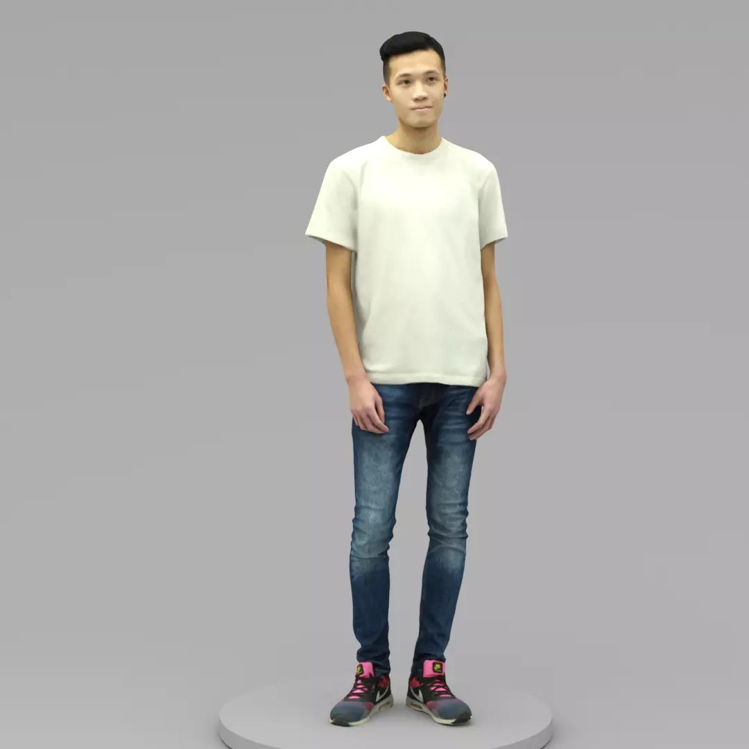Handsome Man 3D Model – Casual Style, High Poly, OBJ Format - View 2