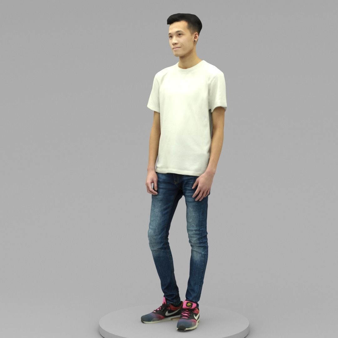 Handsome Man 3D Model – Casual Style, High Poly, OBJ Format - View 3