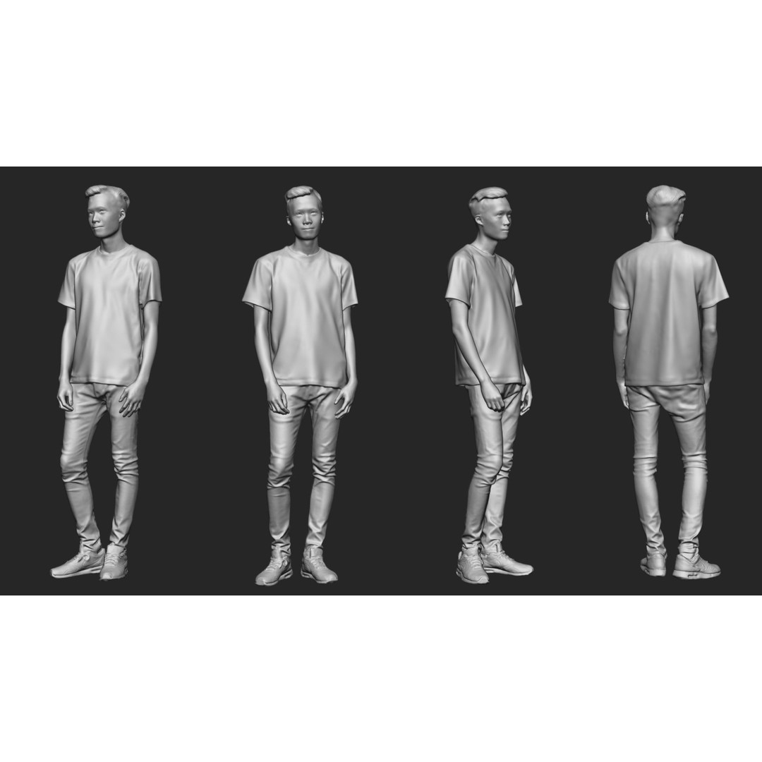 Handsome Man 3D Model – Casual Style, High Poly, OBJ Format - View 7