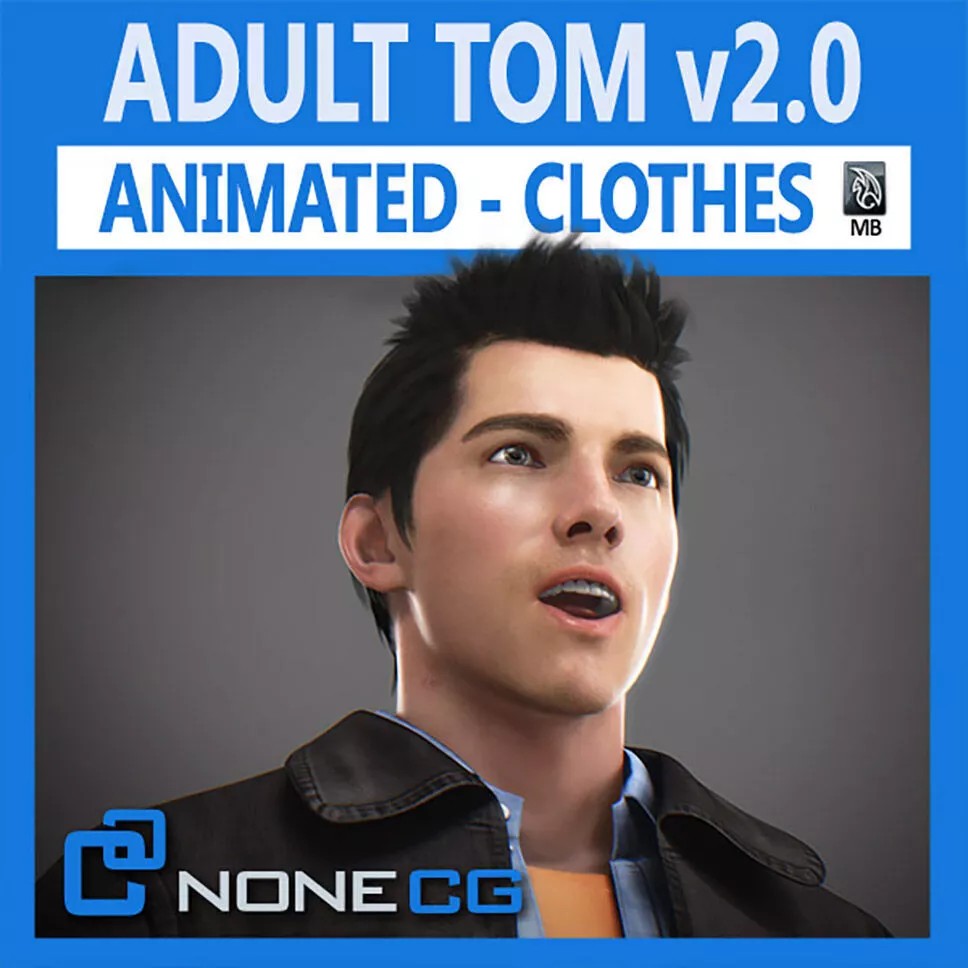 Animated Male Tom 3D Model – Low Poly Character with Rigging and Textures - View 2