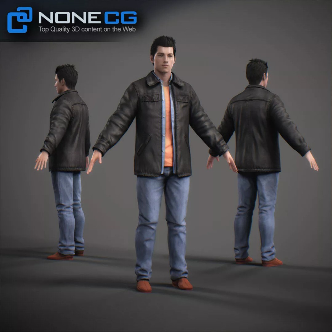 Animated Male Tom 3D Model – Low Poly Character with Rigging and Textures - View 7