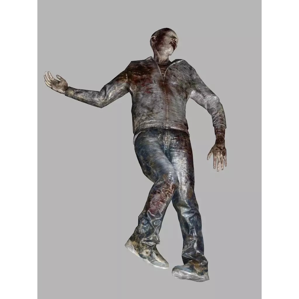 Human Corpses 3D Model – Low Poly Horror Asset Pack, FBX & OBJ - View 9