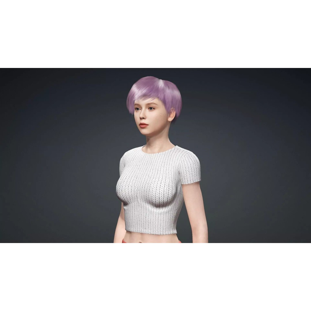Modern Woman 3D Model – Realistic Rigged Character for Animation - View 10
