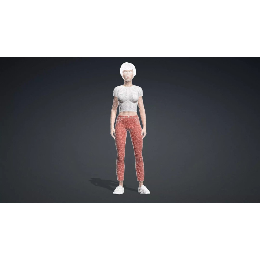 Modern Woman 3D Model – Realistic Rigged Character for Animation - View 13