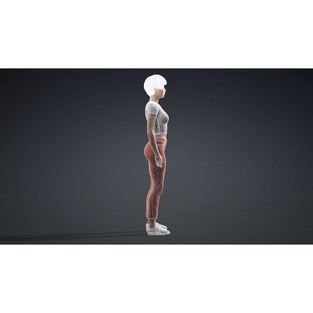 Modern Woman 3D Model – Realistic Rigged Character for Animation - View 14