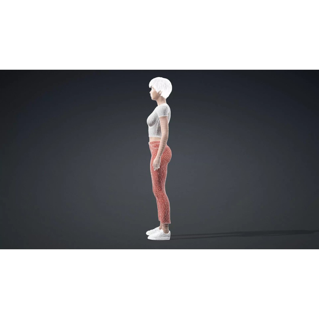 Modern Woman 3D Model – Realistic Rigged Character for Animation - View 15