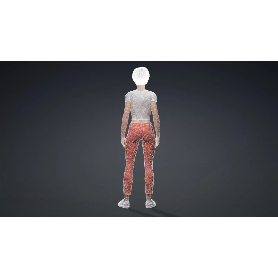 Modern Woman 3D Model – Realistic Rigged Character for Animation - View 16
