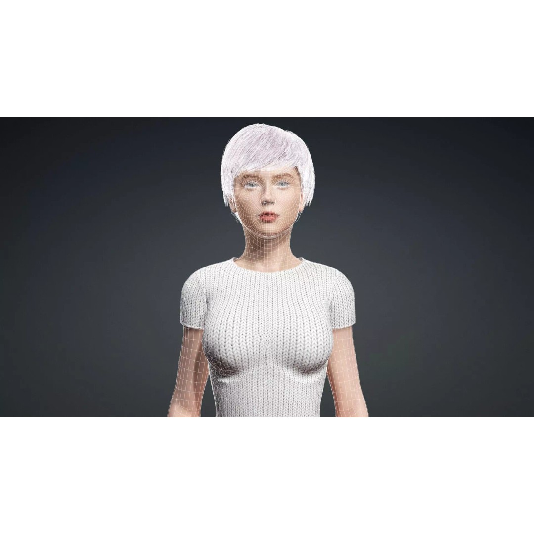 Modern Woman 3D Model – Realistic Rigged Character for Animation - View 18