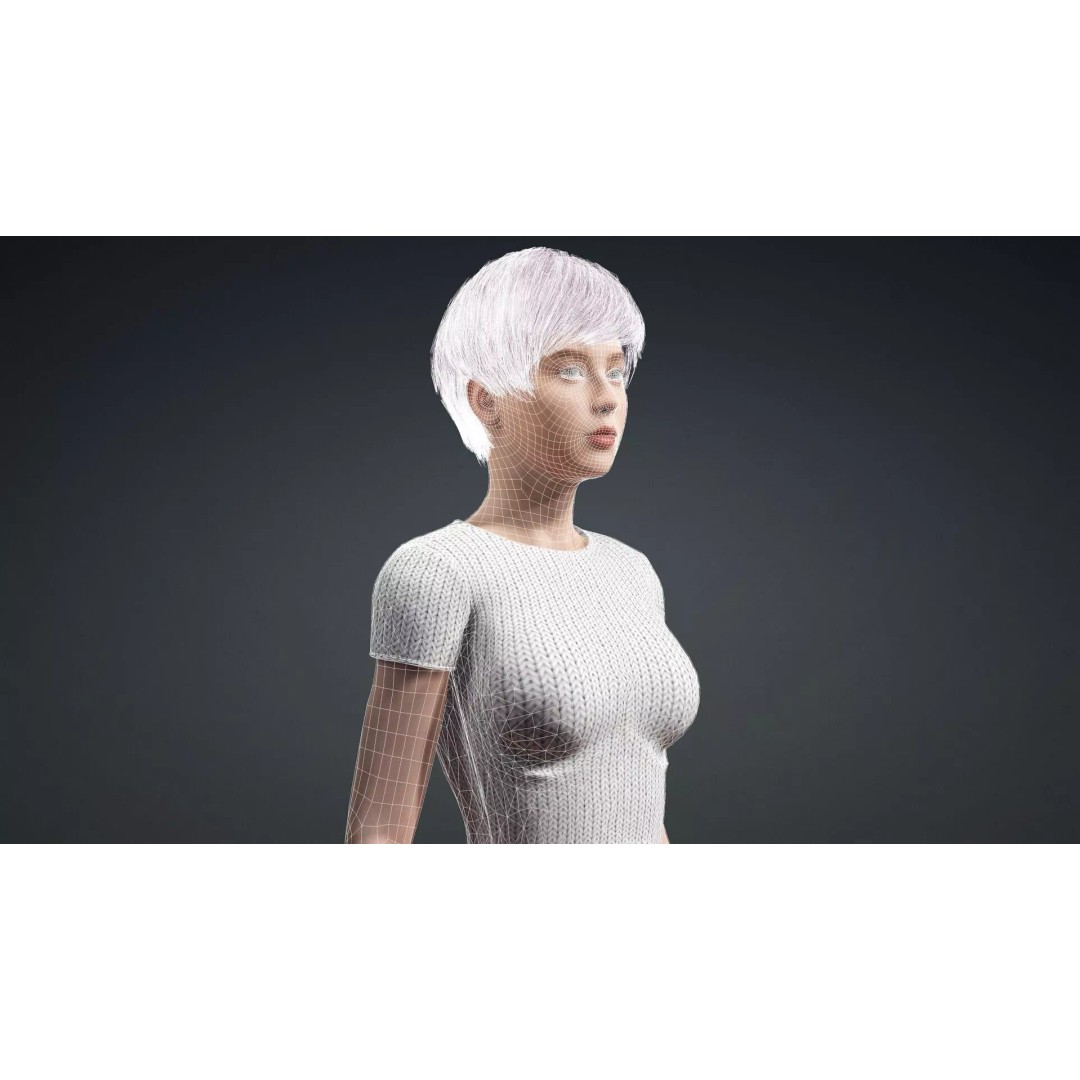Modern Woman 3D Model – Realistic Rigged Character for Animation - View 19