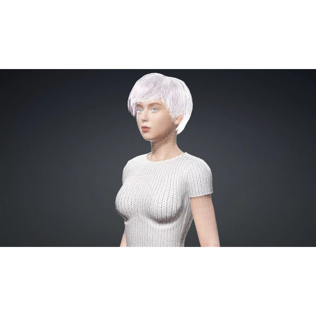 Modern Woman 3D Model – Realistic Rigged Character for Animation - View 20