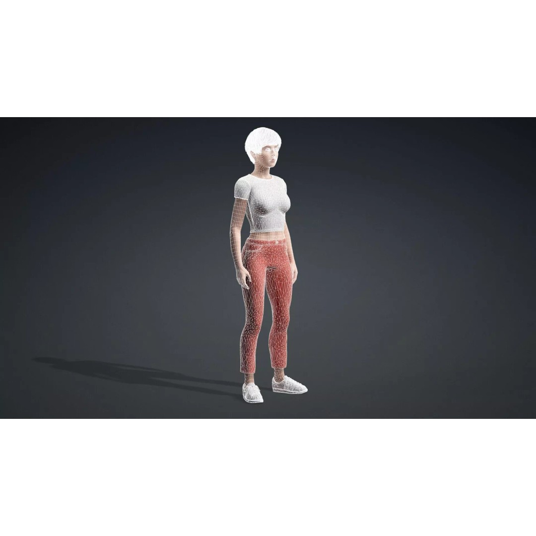 Modern Woman 3D Model – Realistic Rigged Character for Animation - View 21