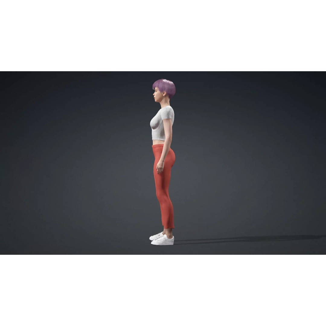 Modern Woman 3D Model – Realistic Rigged Character for Animation - View 5