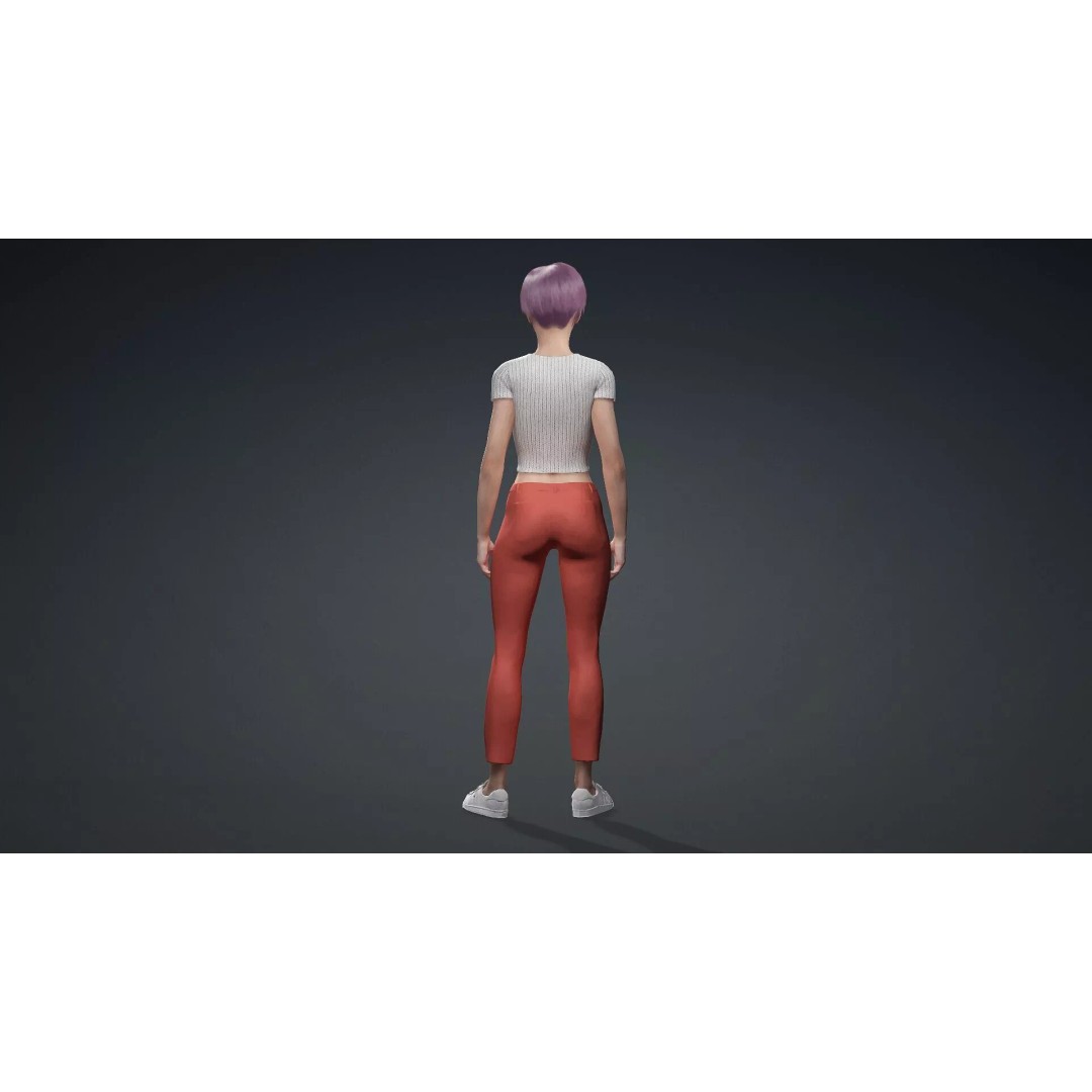 Modern Woman 3D Model – Realistic Rigged Character for Animation - View 6
