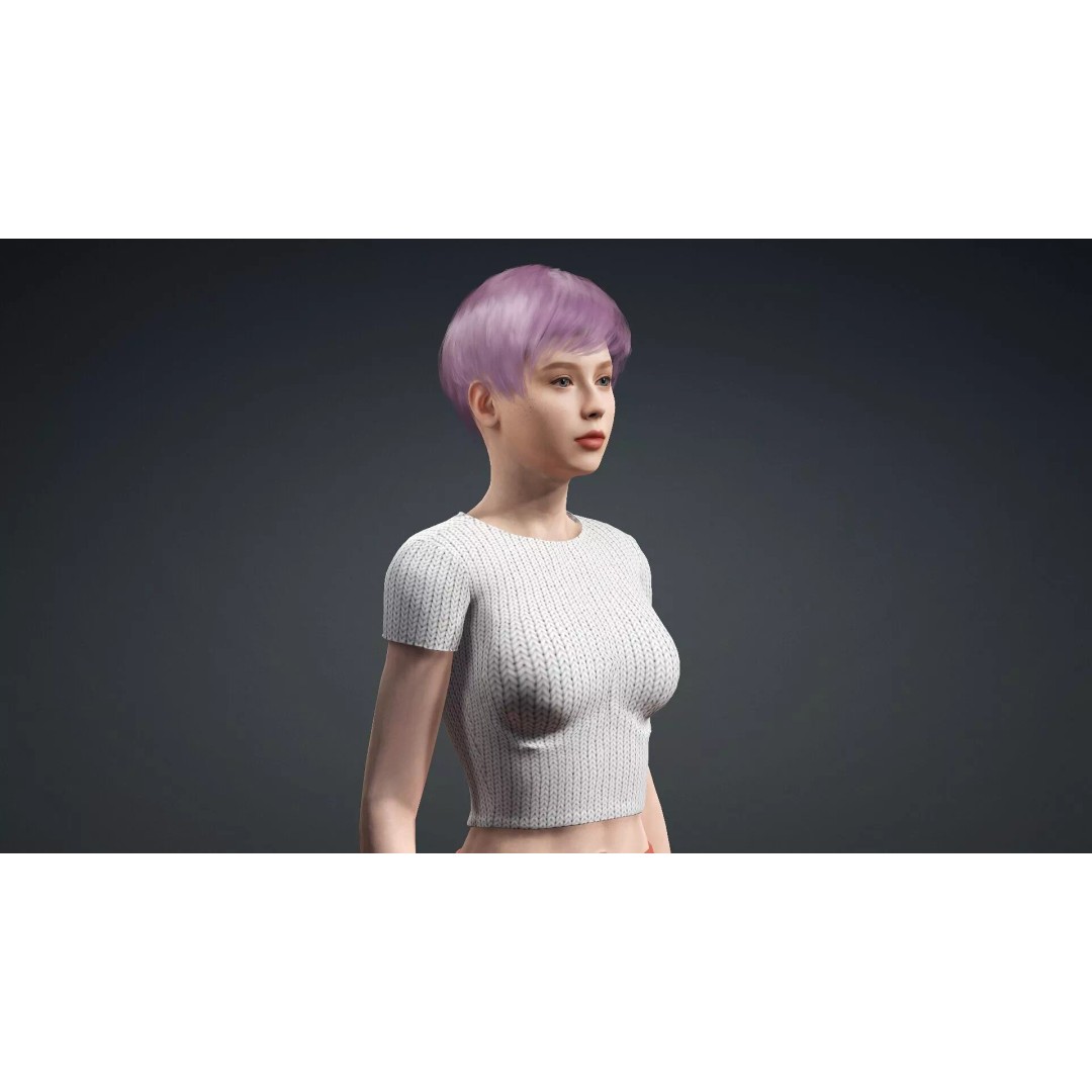 Modern Woman 3D Model – Realistic Rigged Character for Animation - View 9