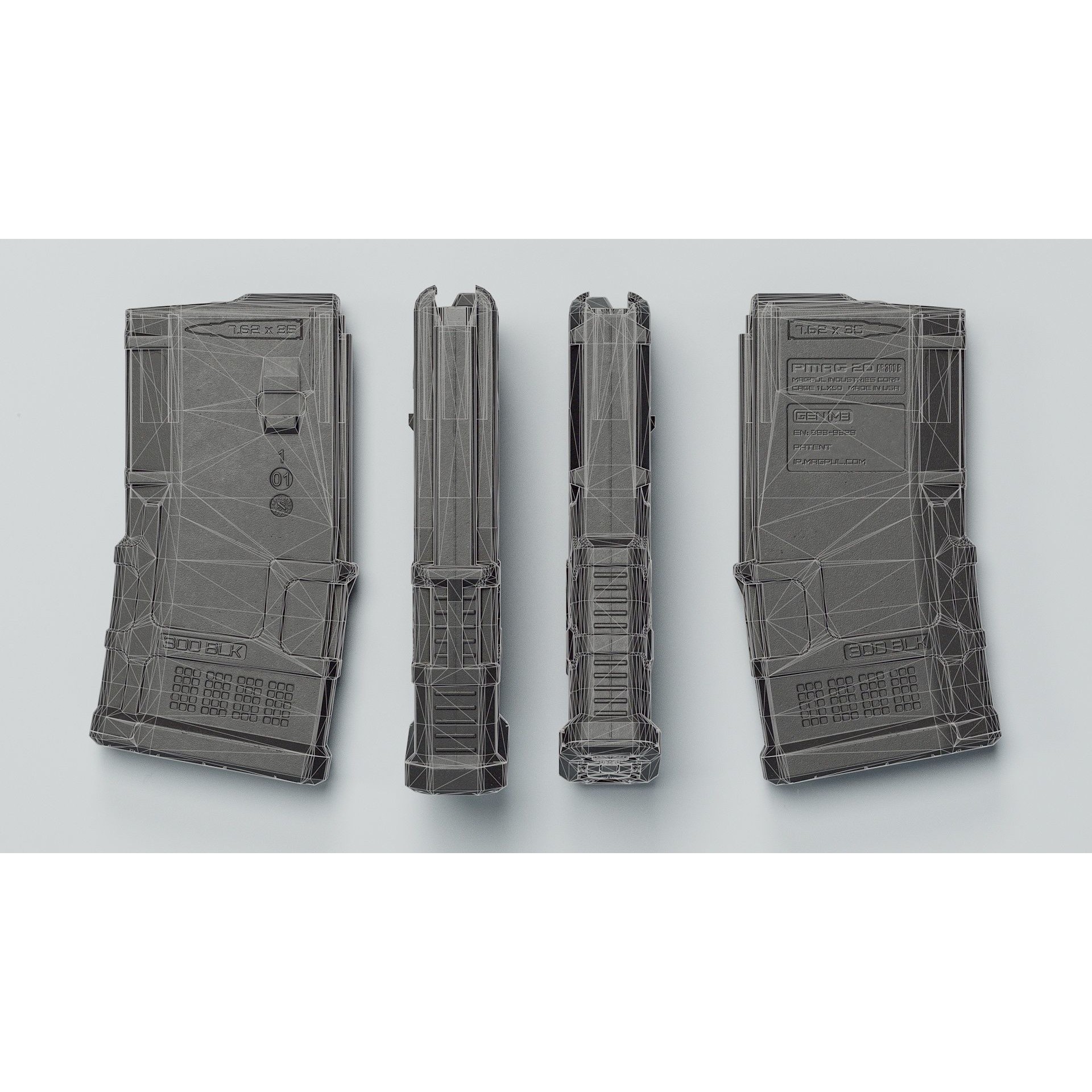 PMAG AR 300 B GEN M3 - Low-Poly Game-Ready 3D Model