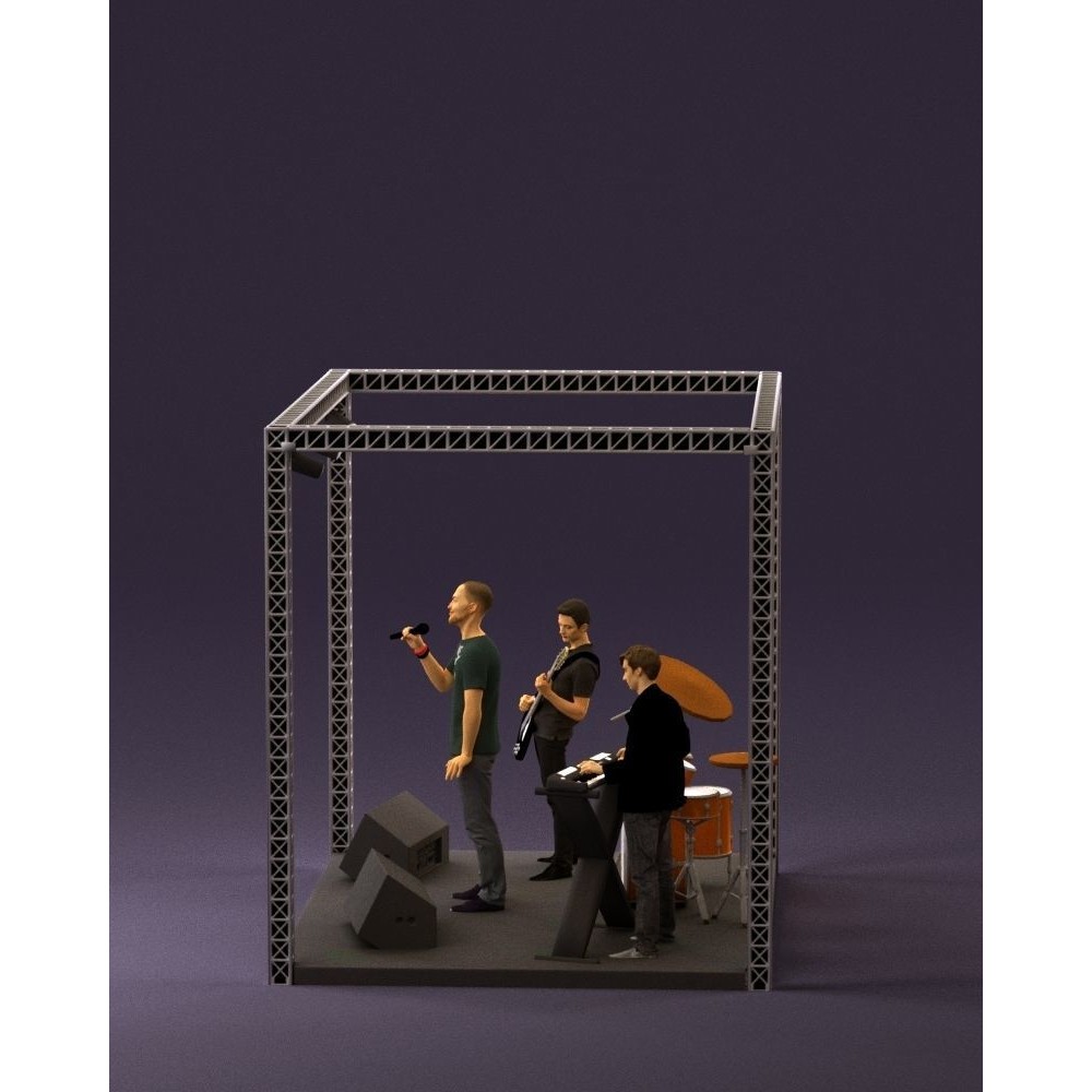 Rock Band 3D Model – High Poly Character with PBR Textures, FBX - View 10