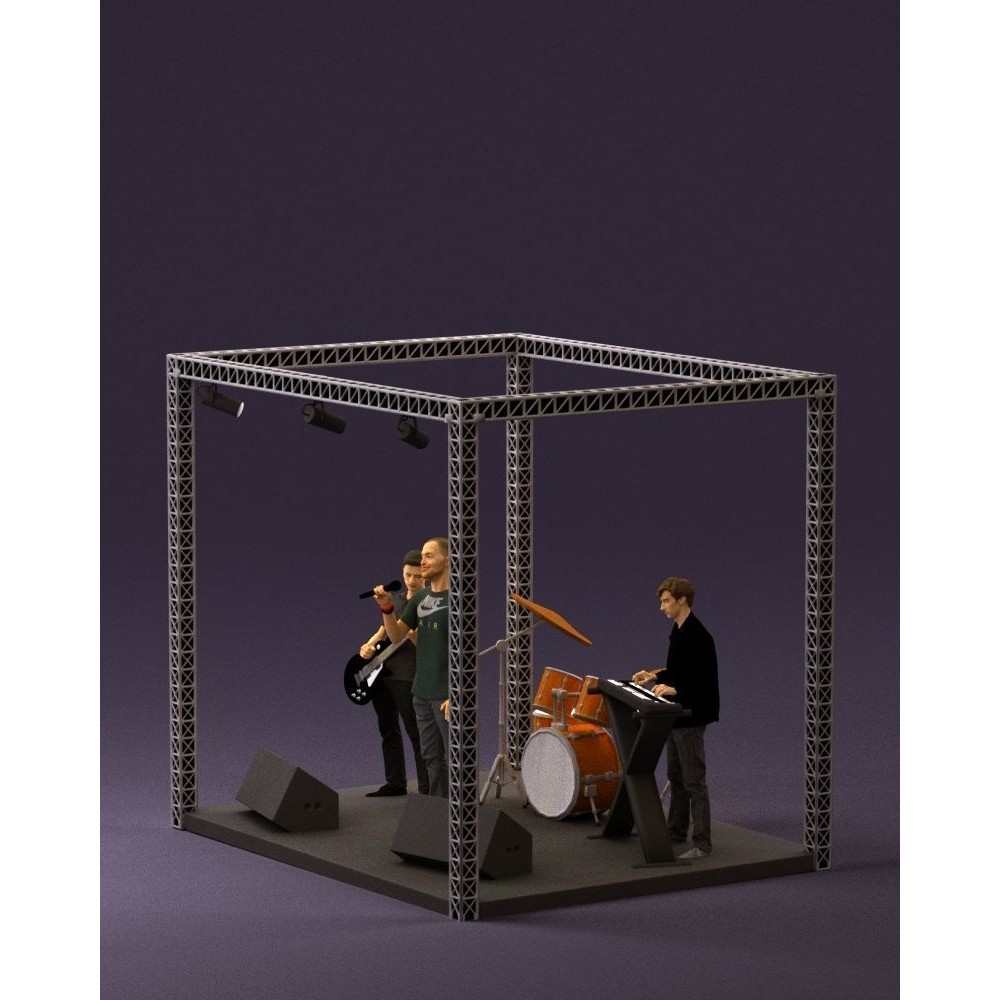 Rock Band 3D Model – High Poly Character with PBR Textures, FBX - View 11