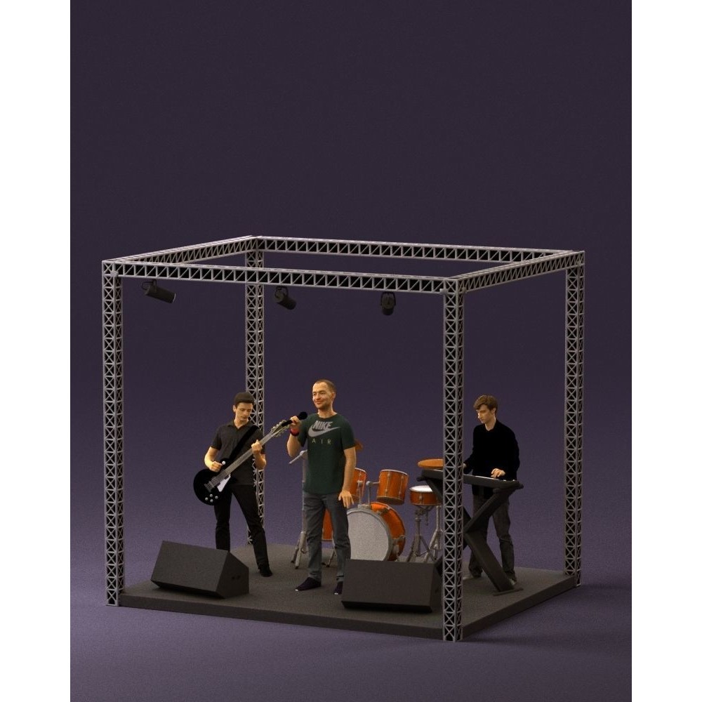 Rock Band 3D Model – High Poly Character with PBR Textures, FBX - View 12