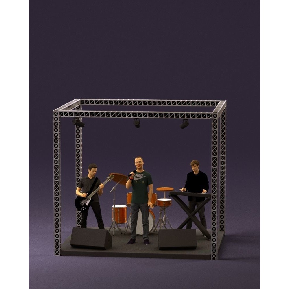 Rock Band 3D Model – High Poly Character with PBR Textures, FBX - View 13