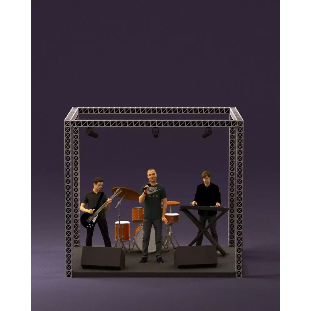 Rock Band 3D Model – High Poly Character with PBR Textures, FBX - View 2