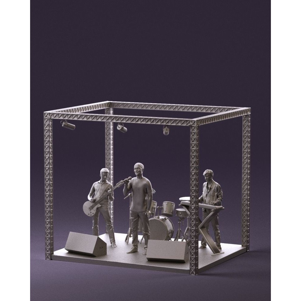 Rock Band 3D Model – High Poly Character with PBR Textures, FBX - View 24