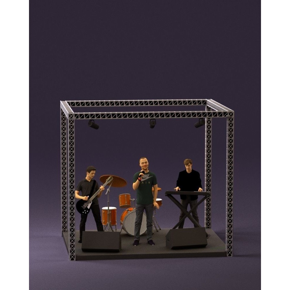 Rock Band 3D Model – High Poly Character with PBR Textures, FBX - View 3