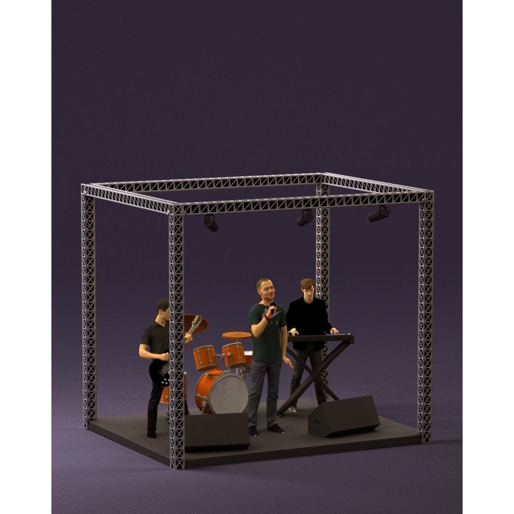 Rock Band 3D Model – High Poly Character with PBR Textures, FBX - View 4