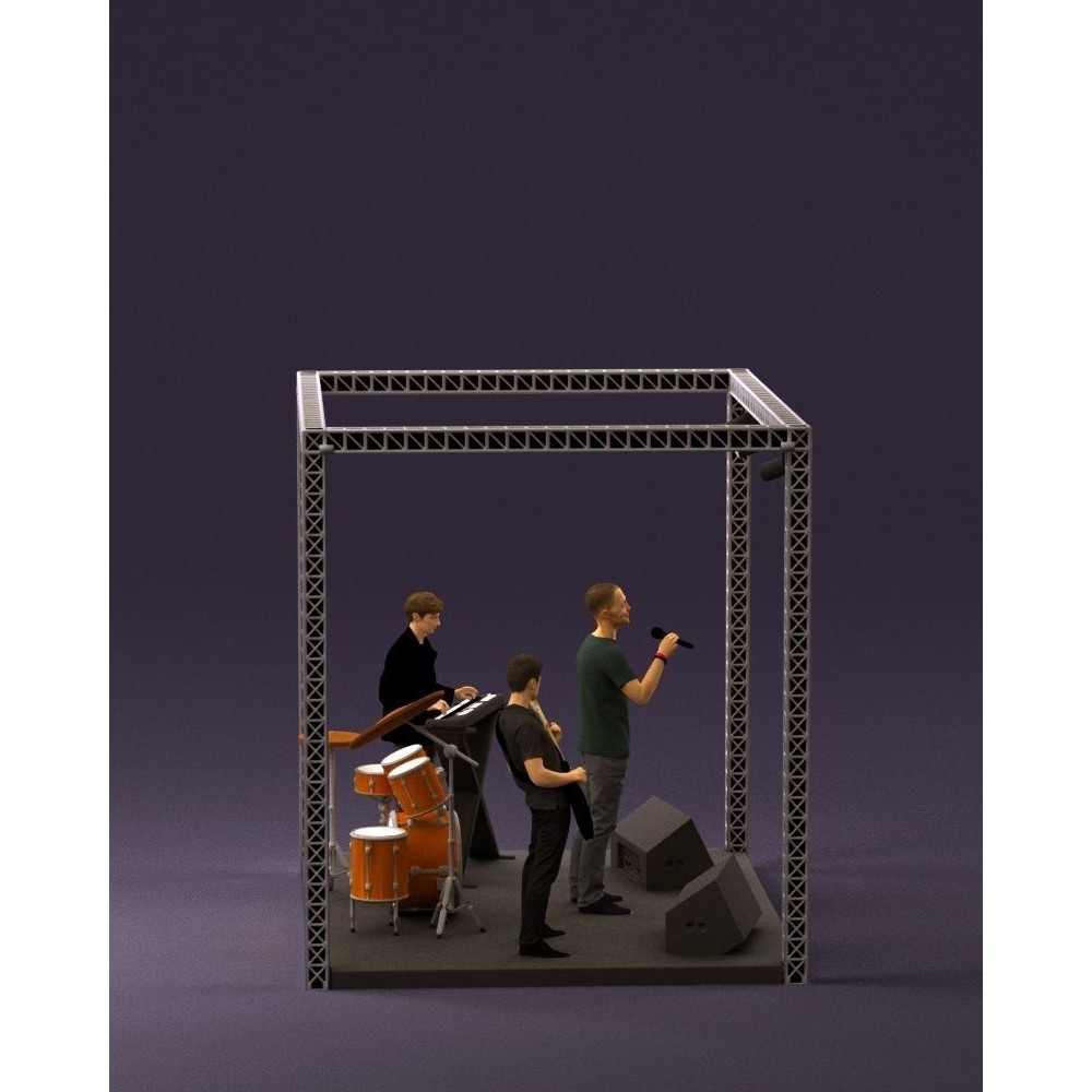 Rock Band 3D Model – High Poly Character with PBR Textures, FBX - View 6