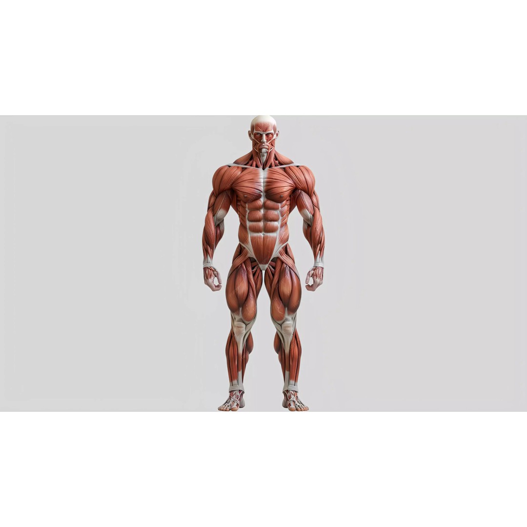 Detailed Human Muscle Anatomy 3D Model – Male Muscular System, FBX - View 2