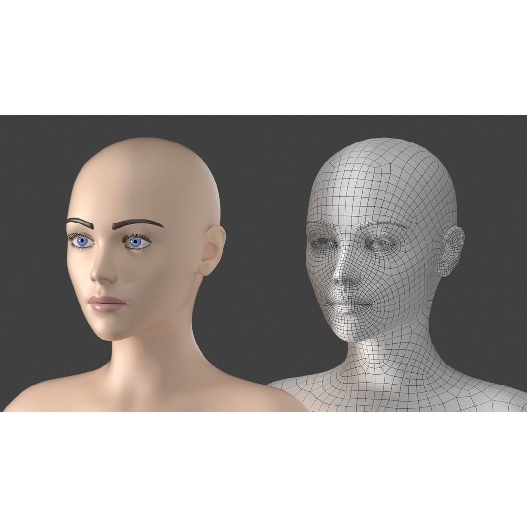 Stylized Female 3D Model – A-Pose Base Mesh, Game Ready, FBX - View 12